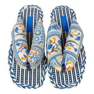 Farm Rio Navy Puffy Flip Flop Thong Flat Sandals US6 EU36  Sold out Online #1126